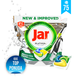 JAR PLATINUM+ kapsule za pranje posuđa SVE U JEDNOM <div style="color:red"><b>XXL -75 kapsula</b></div>